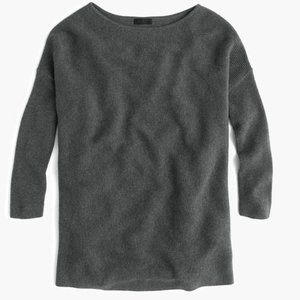 J. Crew | Collection Italian Cashmere Ribbed Boatneck Tunic Sweater | Gray | XS